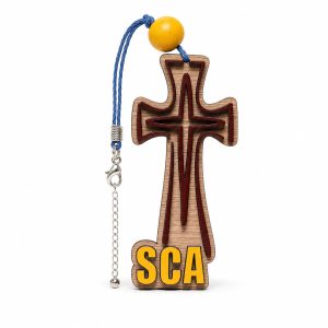 SCA Wooden Cross Keychain